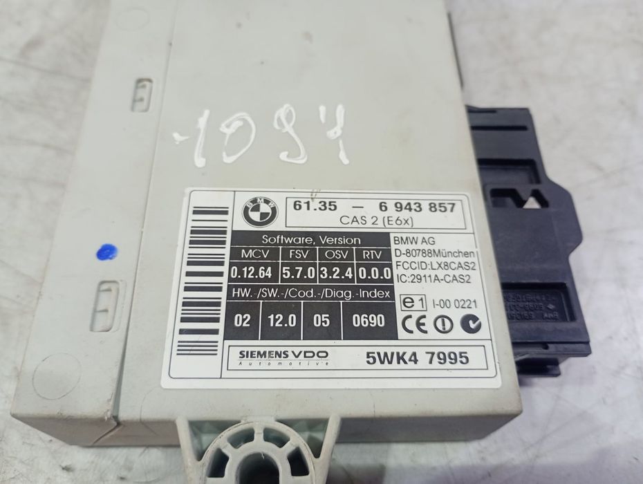 Modul CAS 6135-6943857 BMW Seria 5 E60/E61 (2003 - 2007) 2.5 d M57D25O1 2.5 d M57D25O1 M57D25O1