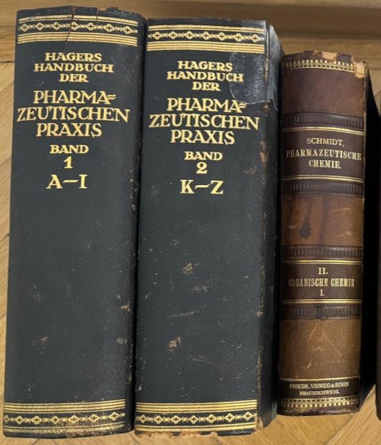 cărți antice farmaceutice german pharmazeutische Praxis si Chemie