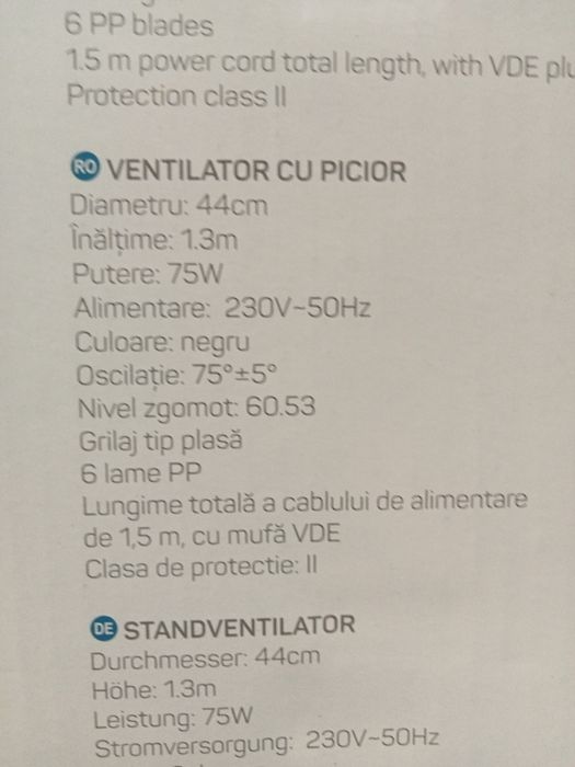 Ventilator cu picior