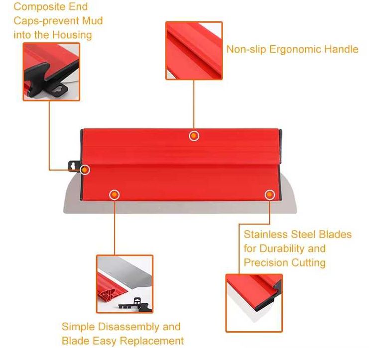 Set 4 gletiere otel inoxidabil – 25, 40, 60, 80 cm, maner – 0.8-1.3 m