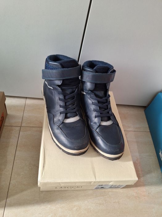 Ghete piele naturala Lasocki Young, marimea 39, bleumarin,  stare f bu
