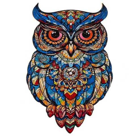 Дървен пъзел-бухал