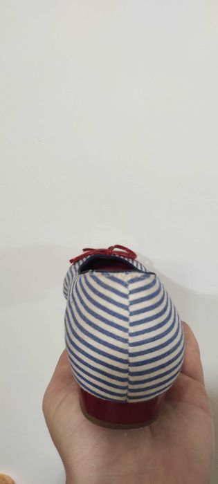 Pantofi dama Luftpolster, textil cu varf de lac rosu, marime 36,5