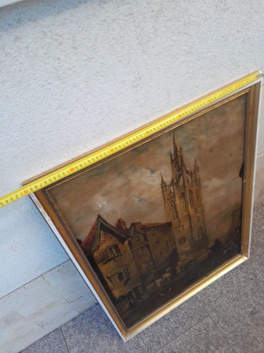 Tablou  , litografie,  rama lemn,  90 cm / 70 cm