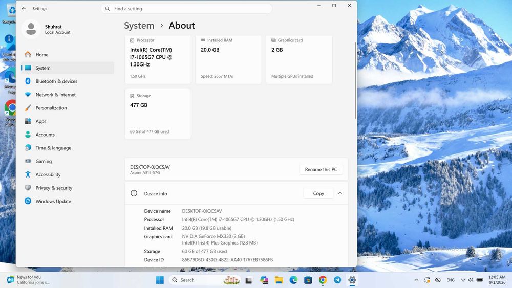 Notebook ACER 20/512