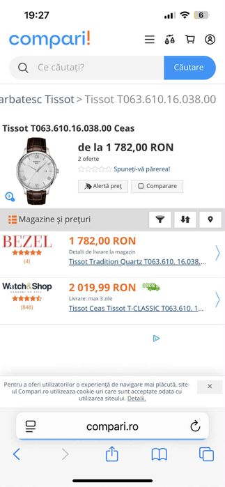 Ceas Tissot T063.610