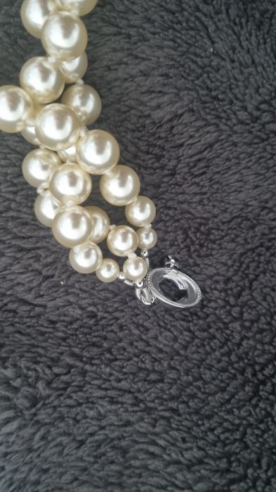 Colier Vivienne Westwood 3 row pearls silver