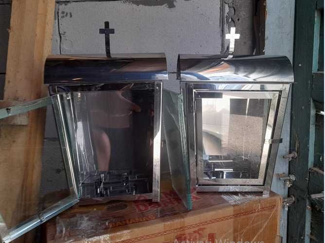 Felinar  funerar din inox pentru cimitir nou si din granit