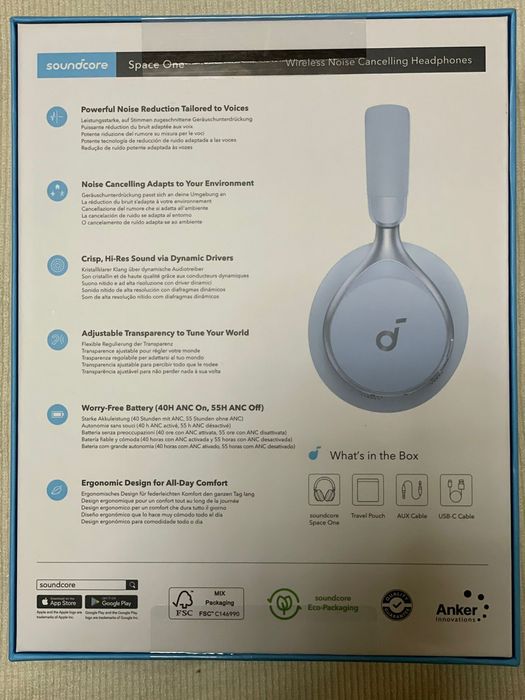 Căști Wireless Soundcore Space One – Blue | NOI, SIGILATE