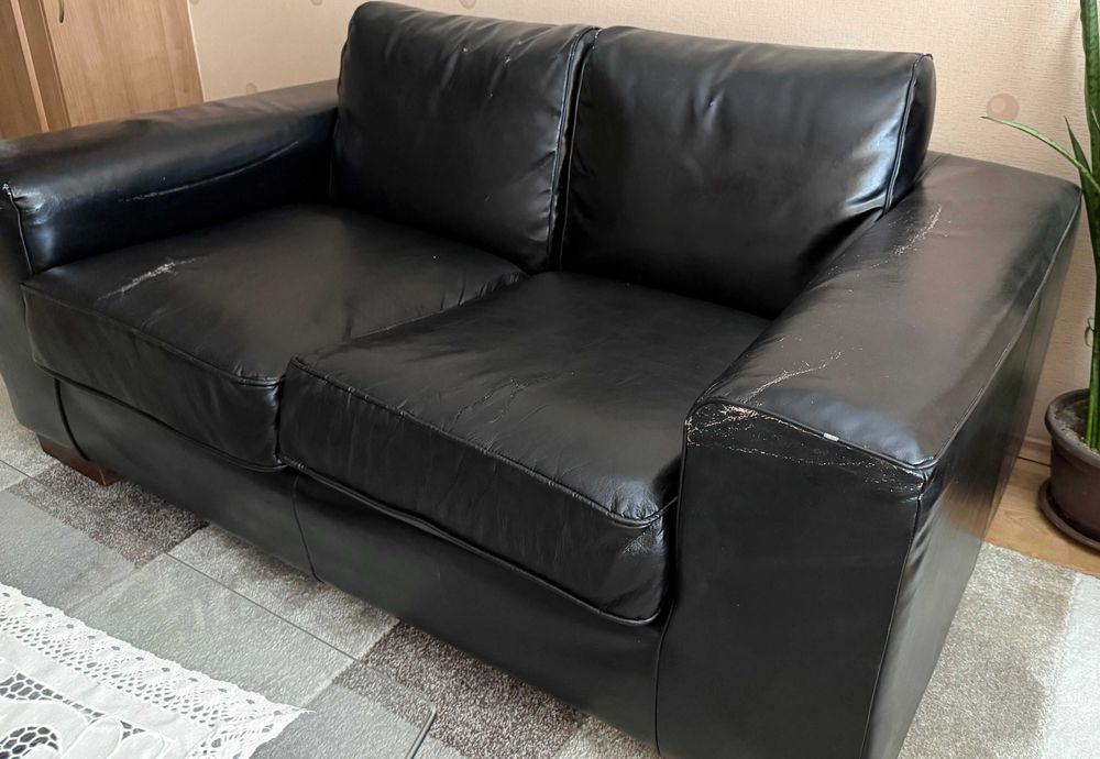 холна гарнитура кожена мека мебел