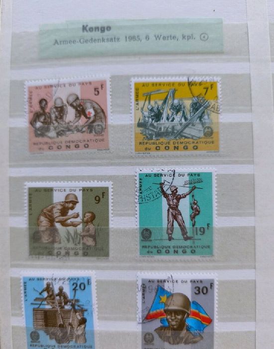 Пълен комплект от 6 запечатани марки ,Конго -1965г-Au service du paice