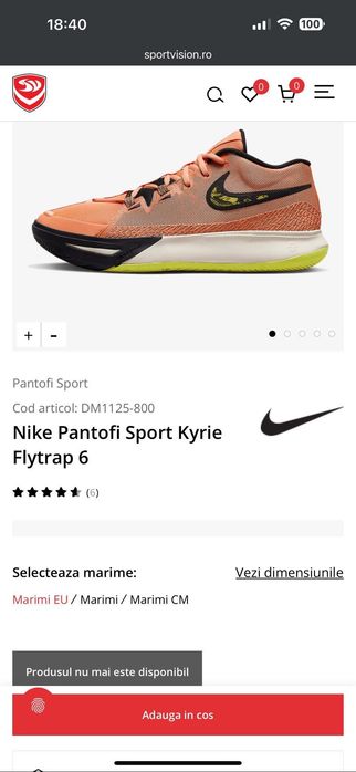 Nike Kyrie Fytrap6 ghete baschet mărimea 41