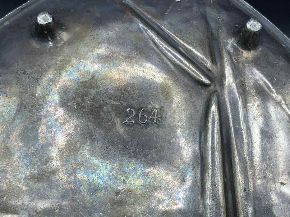 Арт деко метална чиния / пепелник с ветроход -1920–30 г.