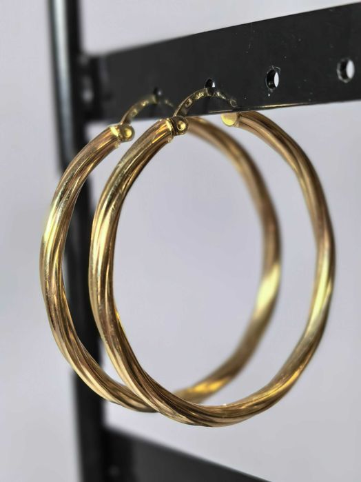 Cercei creole mari damă din aur galben 14K, 4,15 g – noi