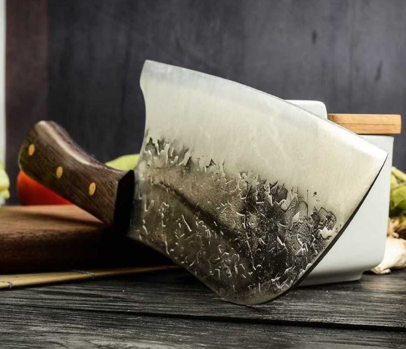 Cutit bucatarie tip satâr B-SQUL 30 cm, lama inox 20 cm, maner lemn, Chef/Japanese Cleaver