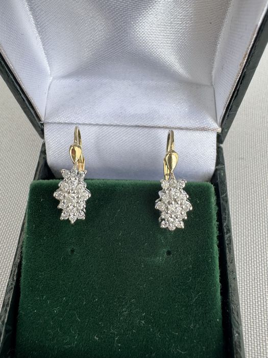Cercei din aur 14 k si diamante
