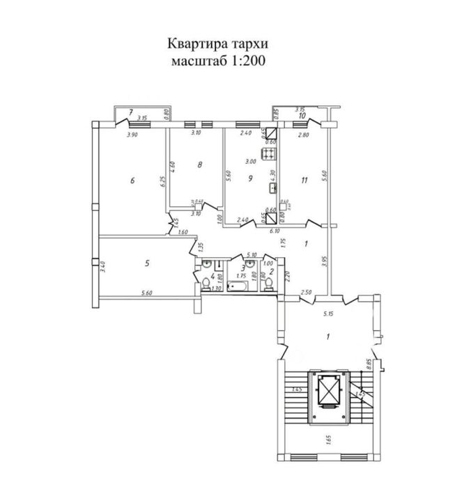 Новостройка Юнусабад, метро Шахристан, коробка 122 кв.м. 4/6/8