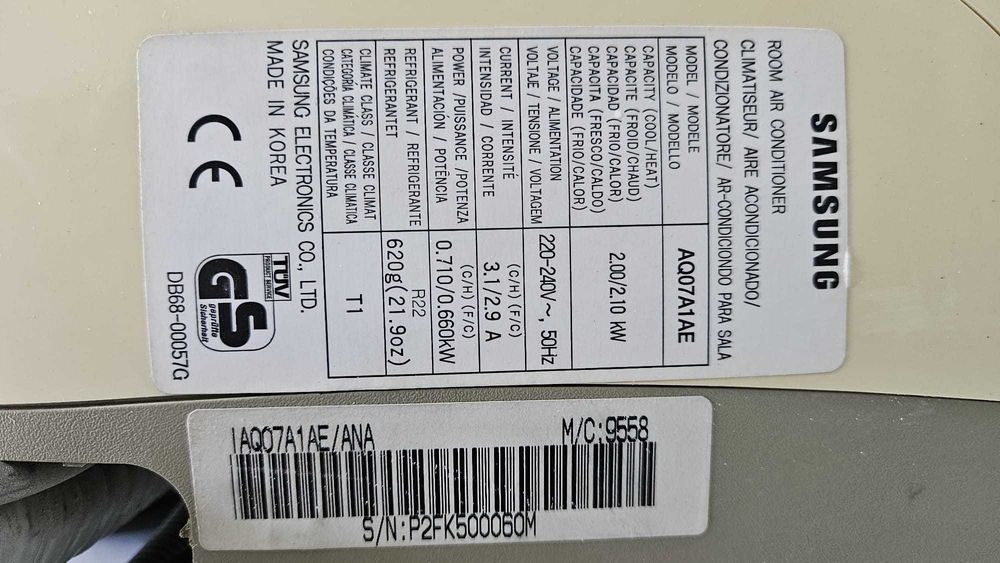Aer conditonat Samsung AQ07A1AE utilizat, functional.