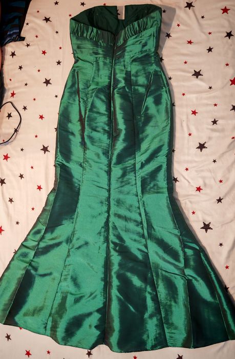 Rochie eleganta, verde smarald, tip sirena
