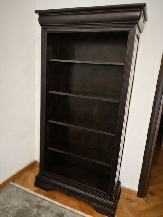 Set birou clasic, bibliotecă și scaune lemn masiv Mobexpert