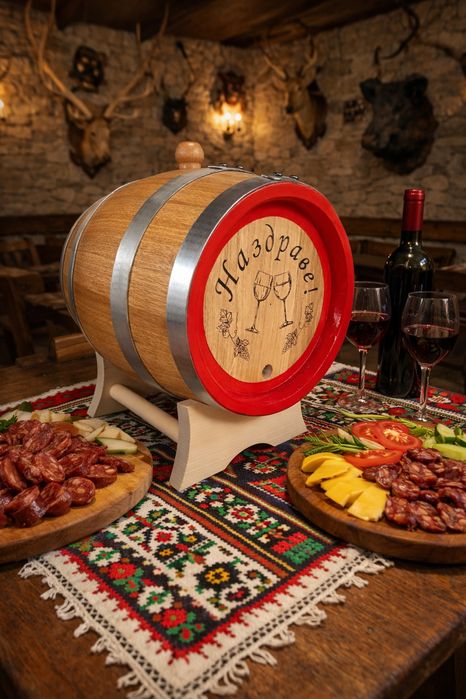 Бурета , бъчви гравирани нови от дъб.