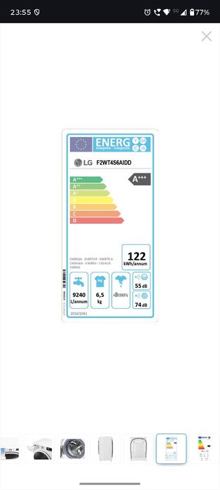 Masina de spalat rufe Slim LG F2WT4S6AIDD, 6.5 kg, 1200 RPM,