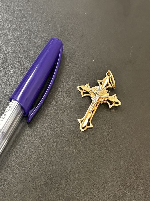 Крестик красное золото 585