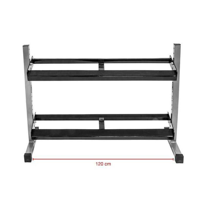 Стойка за Дъмбели 2 нива - 120 см, Поставка за Гири, Стелаж