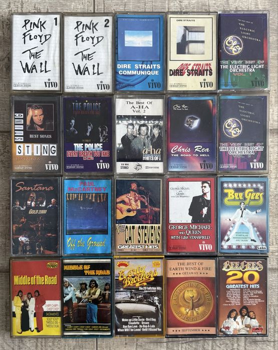 Lot 102 casete audio cu muzica diversa (synth-pop/downtempo/electro/disco/italo-disco/dance/rock