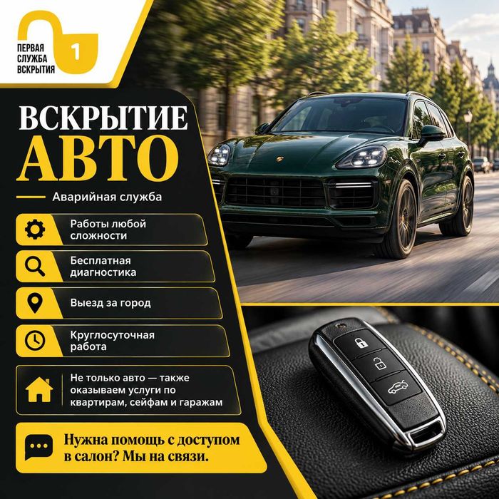 Вскрыть замок гаража~аварийное вскрытие авто~багажник~капот и бардачок