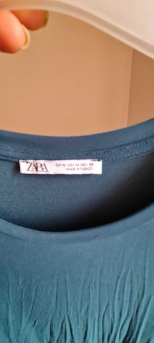 Rochie din vâscoză verde Zara