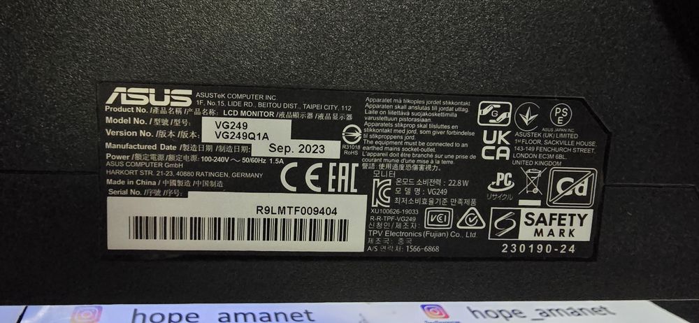 Hope Amanet P6 Monitor Gaming Asus 165 Hz