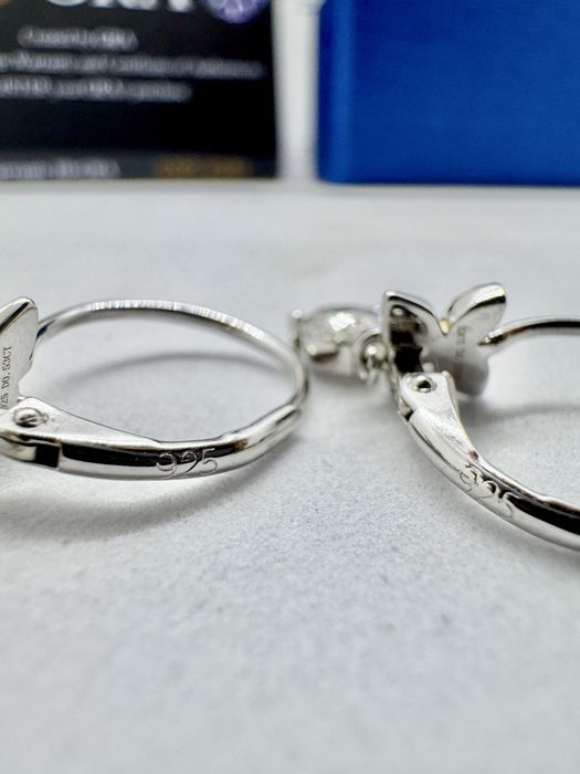 Сребърни обеци с мойсанит (Диамант) 0.5 карата