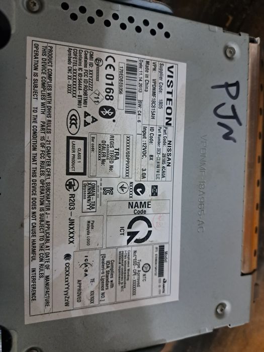 Radio Mp3 Player Nissan Qashqai J11/An 2014-2018!