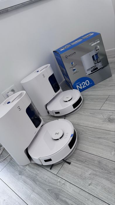 NOU cu sigiliu Aspirator robot ECOVACS DEEBOT N20 Plus – 8000 Pa, Stație de golire automată fără sac, Aspirare & Spălare
