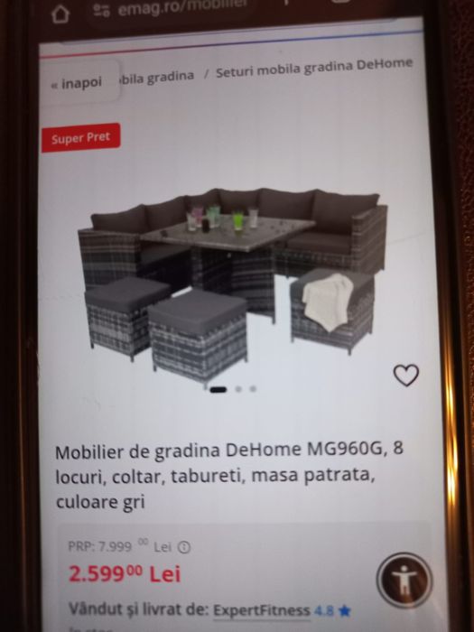 Vind coltar,scaune si masa din ratan