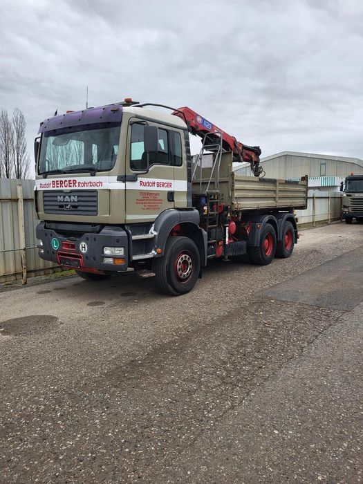 Man tga 6×4 autobasculanta cu macara HMF