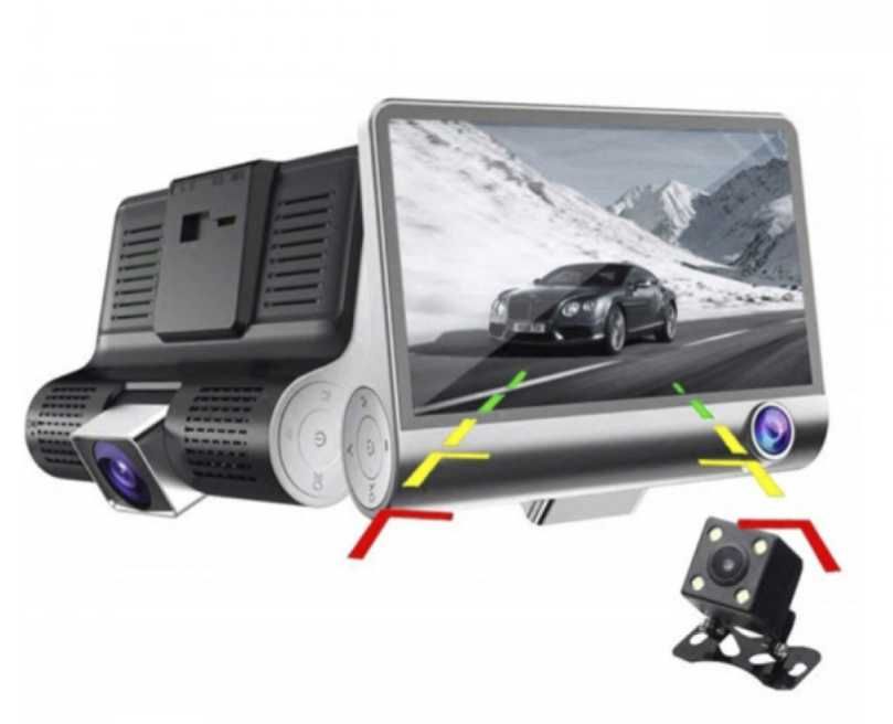 Видеорегистратор Full HD 1080P с 3 Камери и 4 Дисплей