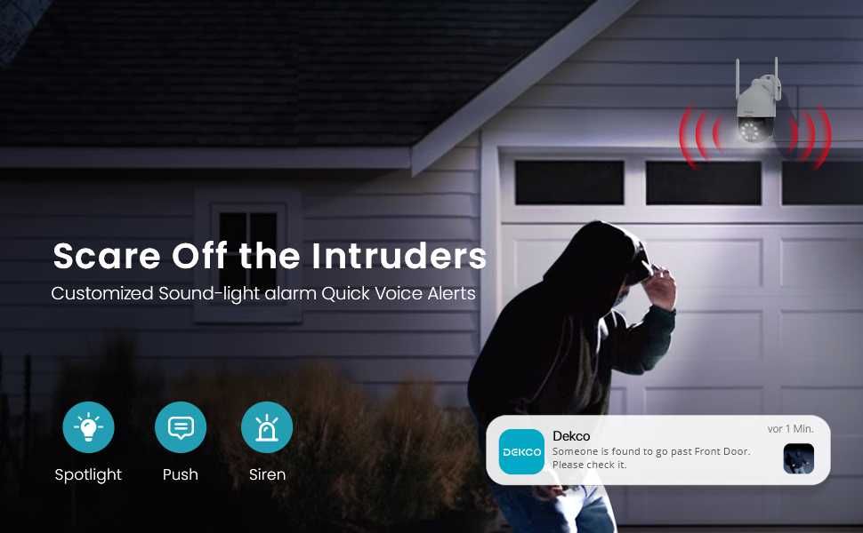 DEKCO 2K WiFi охранителна куполна камера