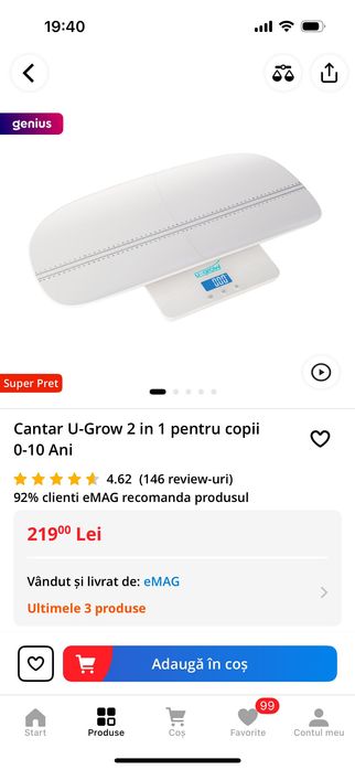 Cântar bebe/copii 0-10 ani