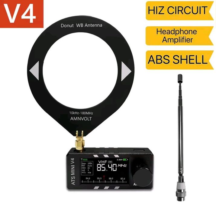 Metal  V4 ATS Mini SI4732 DSP Radio Receptor pe Toate Benzile