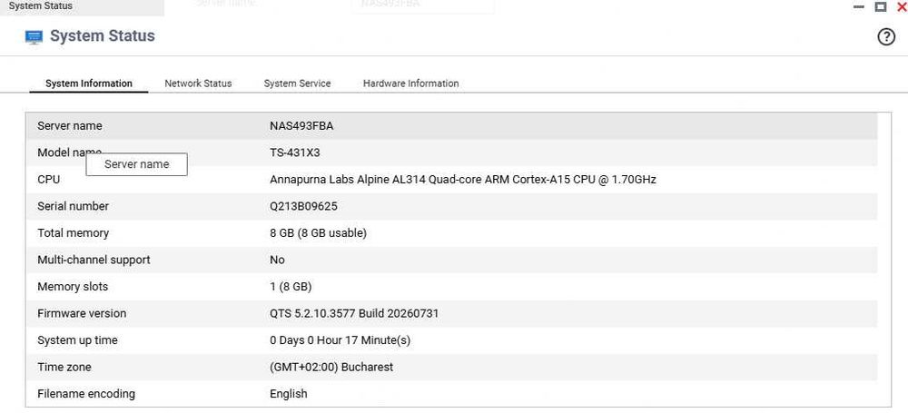 QNAP TS-431X3 NAS 4 Bay, quad core, 8GB RAM, 10GbE SFP+ + 2.5GbE