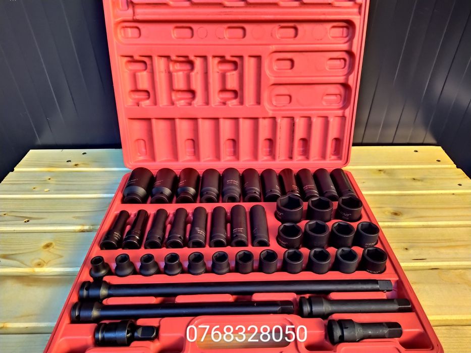 Trusa chei tubulare de impact 43 piese, 38mm, 78mm, 9-30mm, 1/2