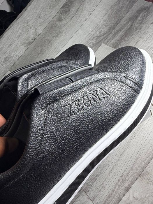 ZEGNA Premium Erkaklar Krossovkalari — To'q Kulrang (Dark Grey)