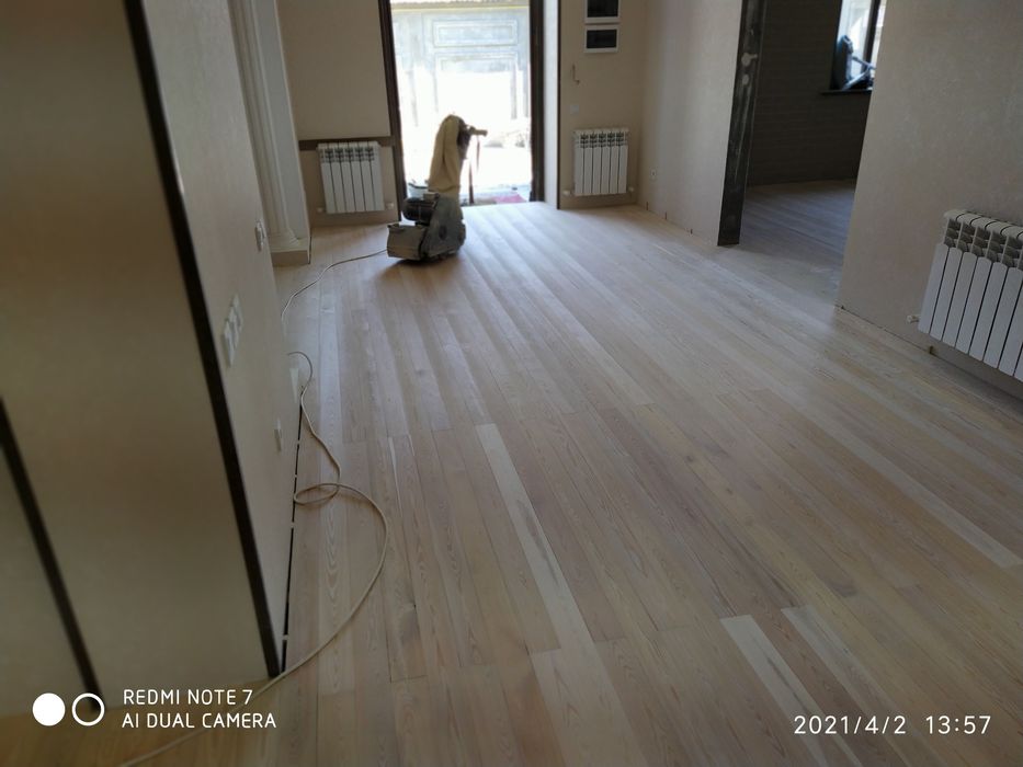 Настил паркета и деревянных полов. Шлифовка на 220v