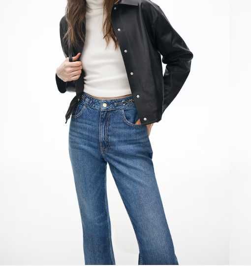 Джинсы женские H&M с цепочками на поясе