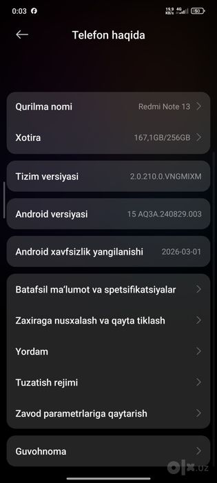 Xiomi redmi note 13