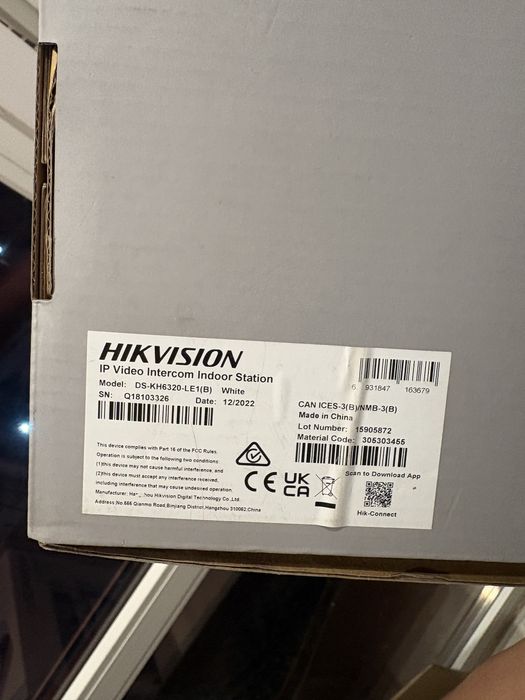 видеодомофон Hikvision новый