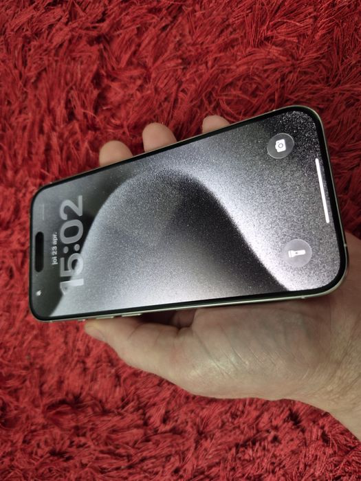 -Iphone 15Pro, ca Nou, 256Gb, 8Ram Silver Titanium ireprosabil Bat-100% nici un semn de uzura doar telefonul poze reale aplocatie MDM dezactiva