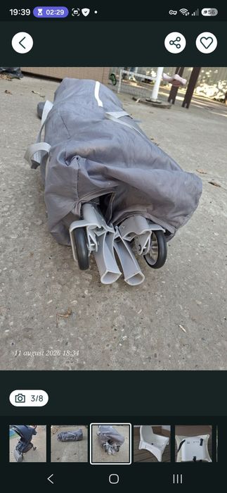 Vând un patut pliabil , scaun înalt cu picioare și două cărucioare de copil in stare bună.